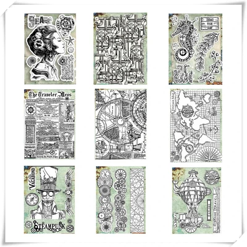 2021 New Arrivals Clear Stamps For Scrapbooking Paper Making Vintage Travel Map Stamp Set Account Craft Set No Dies