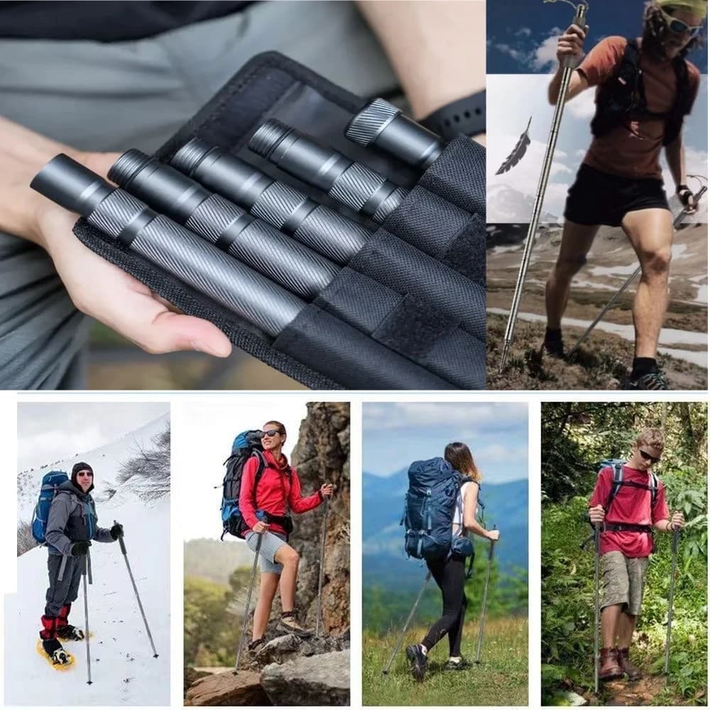 Trekking poles Folding multifunctional trekking poles Outdoor hiking Camping Ultralight tactical set Telescopic trekking poles