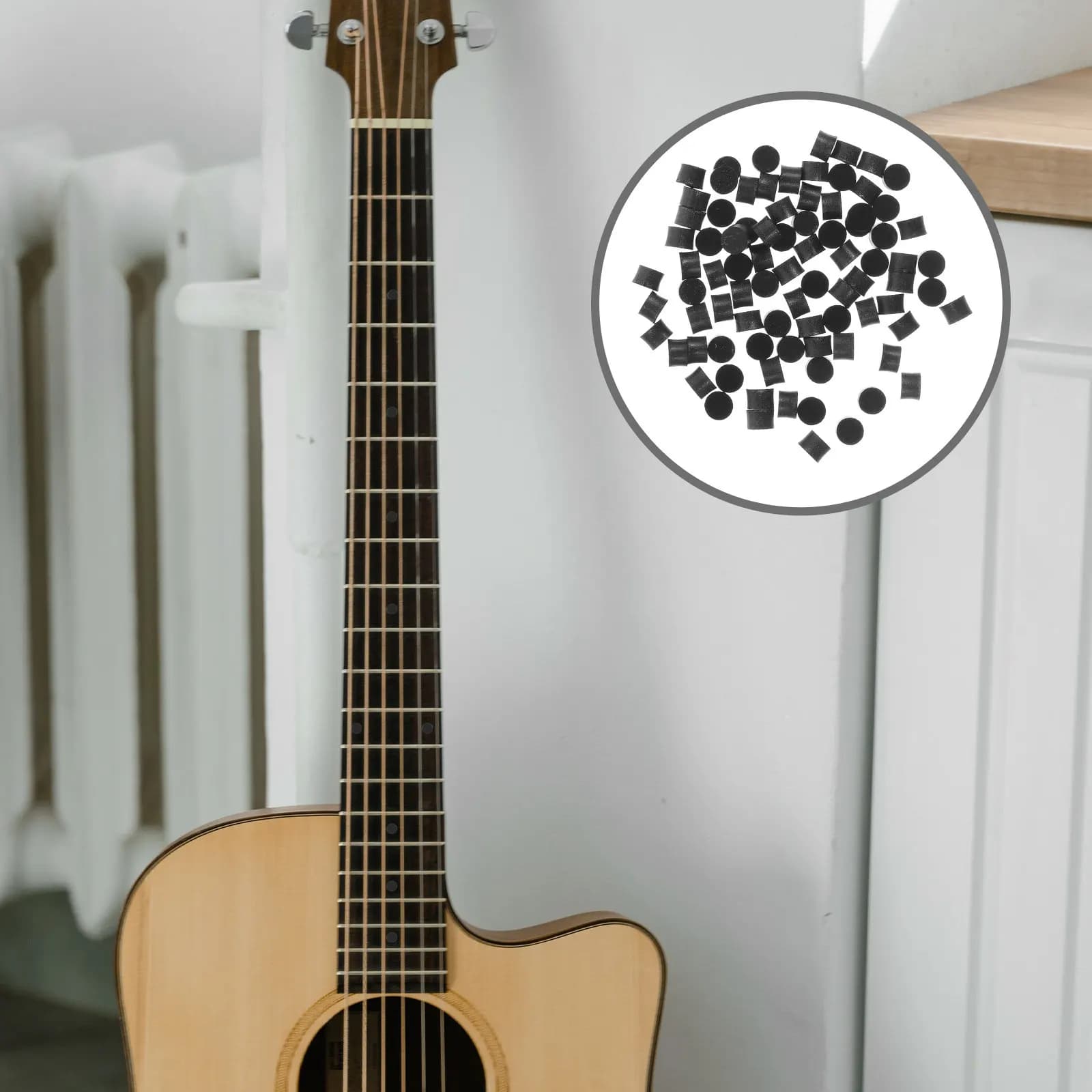 100 Pezzi Punti di Incastonatura in Acrilico per Chitarra, Punti di Fissaggio per Tastiera di Chitarra Acustica, Classica, Ukulele e Mandolino