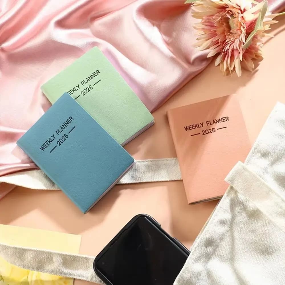 Semplice e portatile 2026 Agenda Libro Lista delle cose da fare Spagnolo A7 Per fare Planner Autodisciplinato Diario inglese Notebook Studente