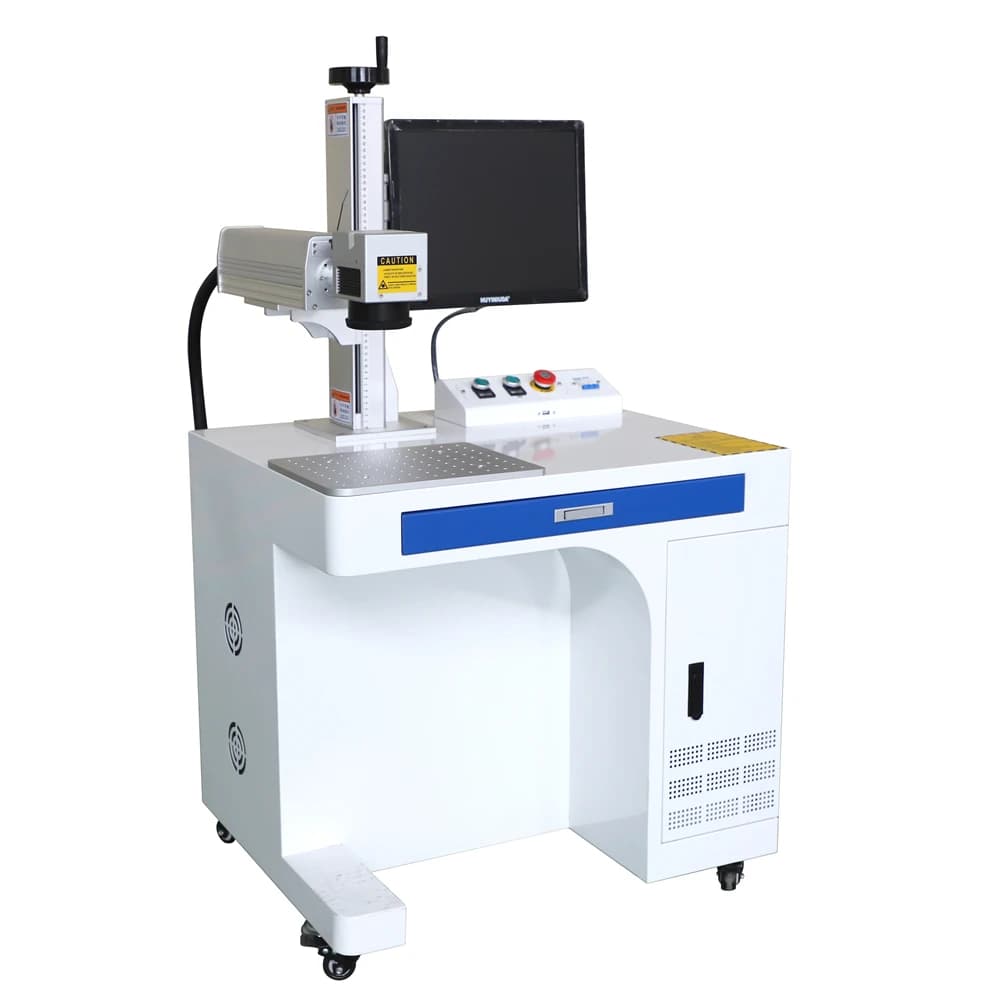 50W 60W 80W 100W Silver Gold Fiber Laser Marking Machine for Plastic RAYCUS Laser Source