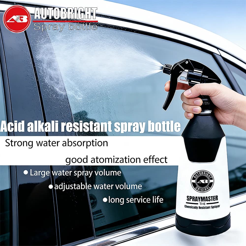 AUTOBRIGHT Acid Alkali Resistant Spray Bottle 33oz 1L Large Capacity Mult functional Spray Bottle Adjustable Nozzle Car Cleaning