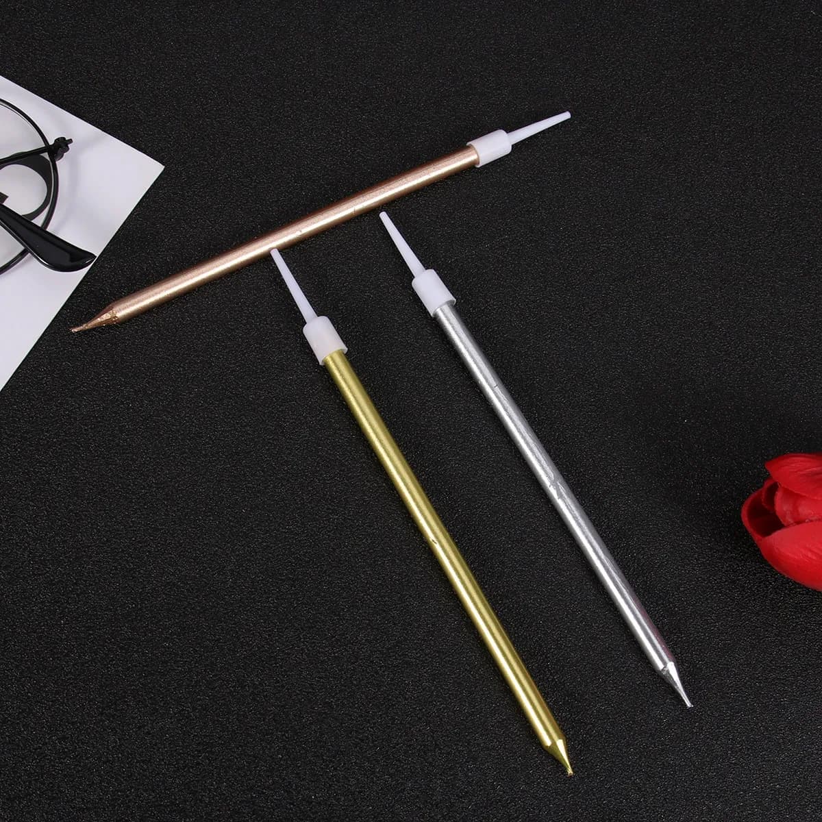 36Pcs Pencil Shaped Slender Birthday Cake Candles Romantic Elegant Smokeless Long Burning Wax Free Eco Friendly for Wedding