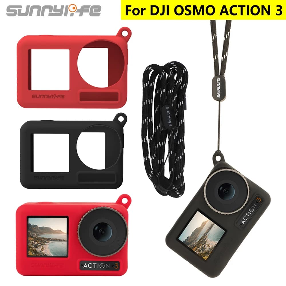 Sunnylife Silicone Protective Case for DJI Osmo Action 3 Camera Accessories Full Protective Case