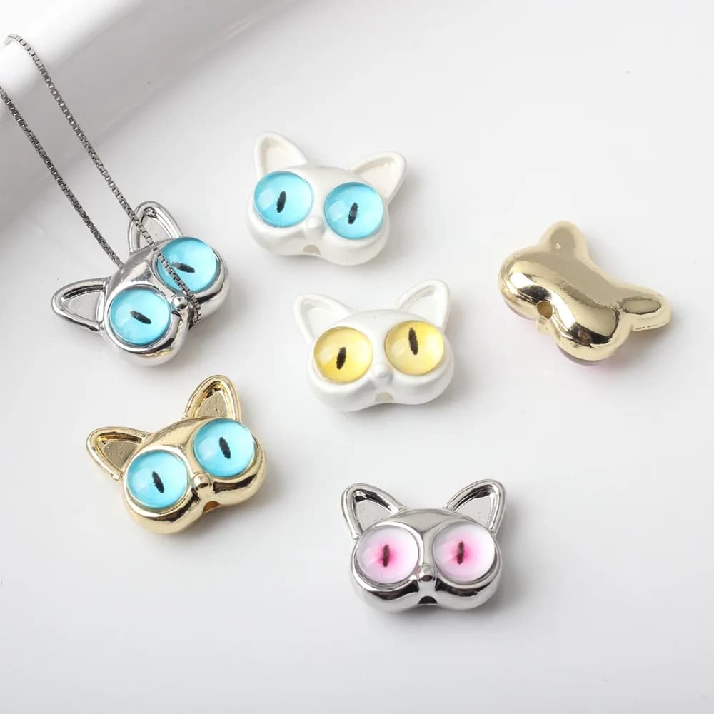 6 pcs 10*15 MILLIMETRIES In Resin Zinc Alloy Inlaid With Cat Beads Pendants And Pendants Pendants And Pendants For Bracelet Necklace Jewelry Accessories Make You