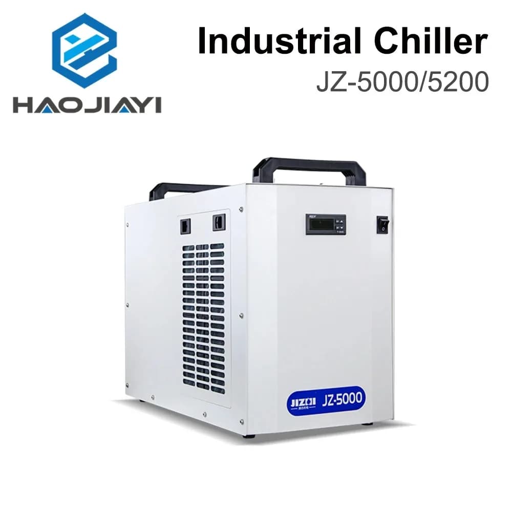 Refrigeratore d'Acqua Industriale JZ-5000/5200 per Macchine da Taglio e Incisione Laser CO2, Raffreddamento Tubi Laser 100-150W DG110V AG220V