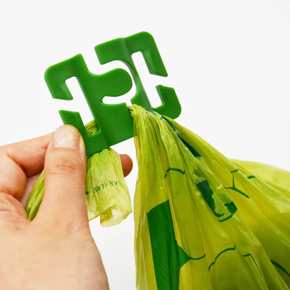 4 Pezzi Porta Sacchetti per Rifiuti di Animali Domestici, Clip Elastica in Plastica per Sacchetti per Escrementi di Cane, Dispenser Porta Sacchetti per Guinzaglio a Mani Libere, Accessorio per Cani