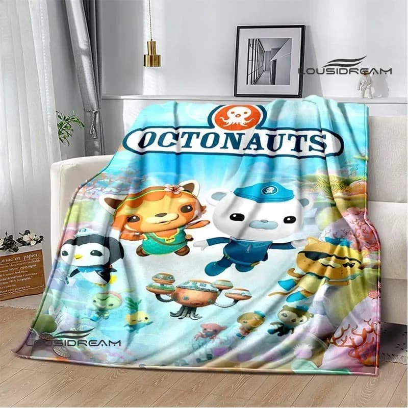 Coperte stampate con il cartone animato degli Octonauts, coperte calde in flanella, morbide e confortevoli, rivestimenti per letto, regalo di compleanno