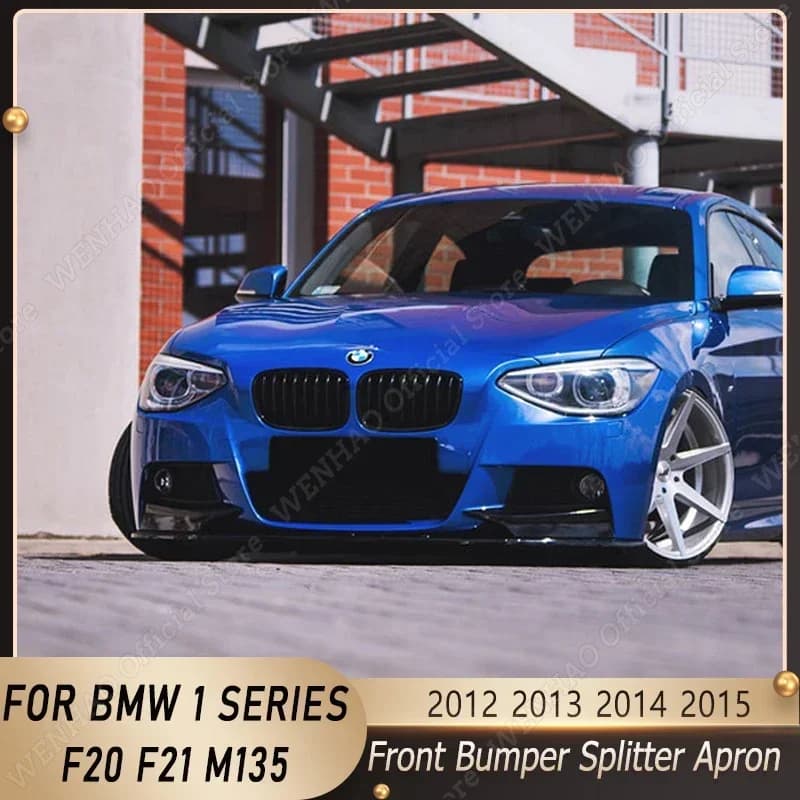For BMW 1 Series F20 F21 Pre LCI M Sport Front Bumper Side Spoiler M-Styling Body Kit Cover Diffuser Splitter Apron 2012-2015