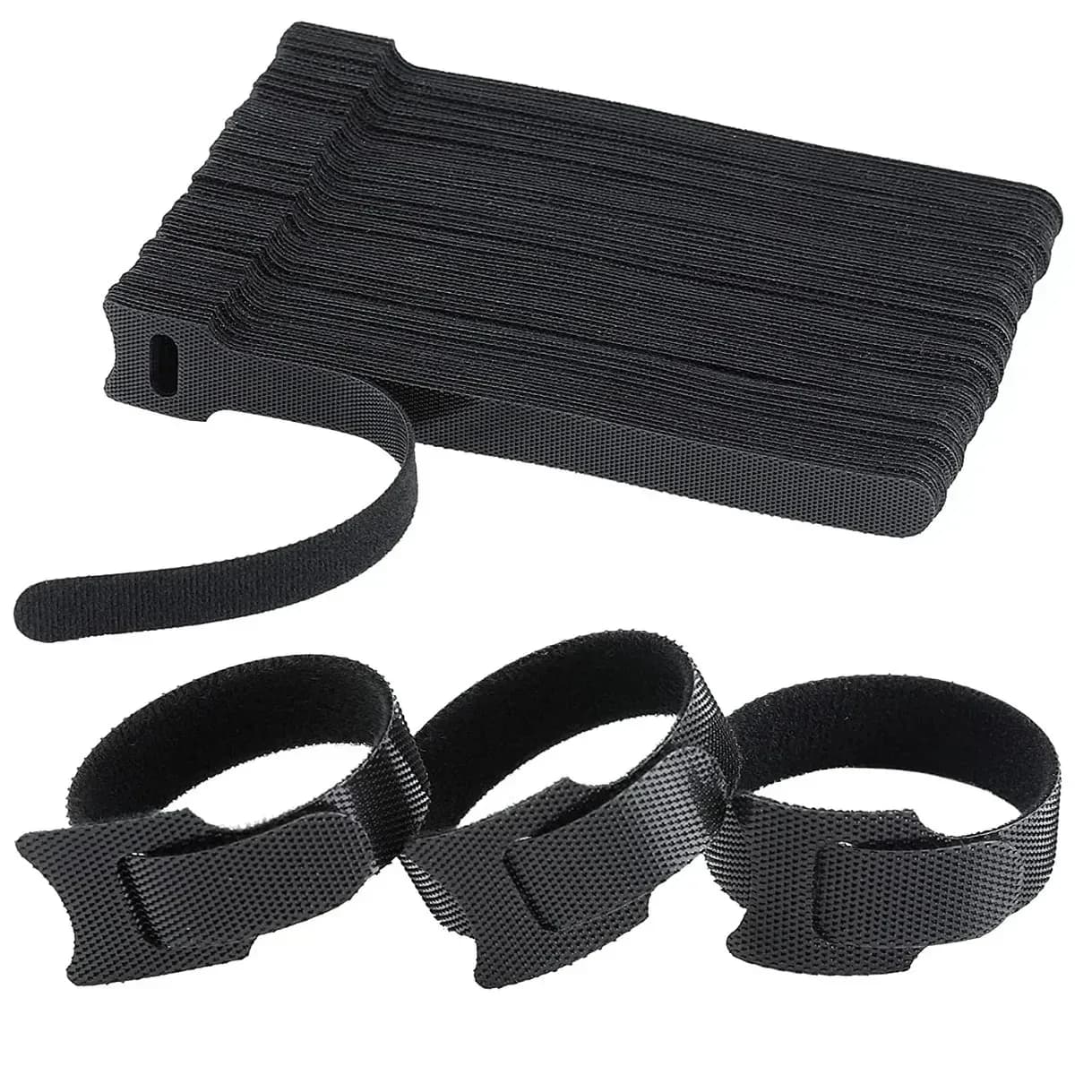 Releasable Cable Organizer Ties Mouse Earphones Wire Management Nylon Cable Ties Reusable Loop Hoop Tape Straps Tie 40-100pcs