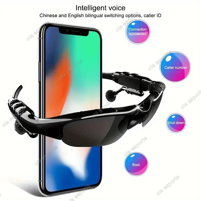 Sport Stereo Wireless Bluetooth Occhiali intelligenti Chiama Ciclismo 5.0 Auricolare Telefono Occhiali da sole da guida polarizzati Occhiali da equitazione