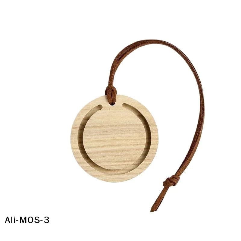 【S】1/2 pezzi Diffusore rotondo in legno pregiato - Realizzato a mano in legno di cera bianca e noce nero - Eleganti accessori per l'aroma nell'abitacolo dell'auto