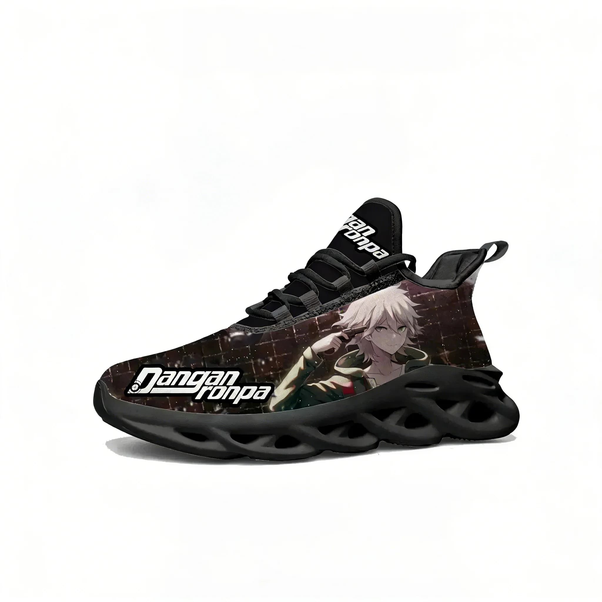 Cartoon Game Danganronpa Komaeda Sneakers basse da uomo e da donna, scarpe sportive da corsa, scarpe con lacci su misura