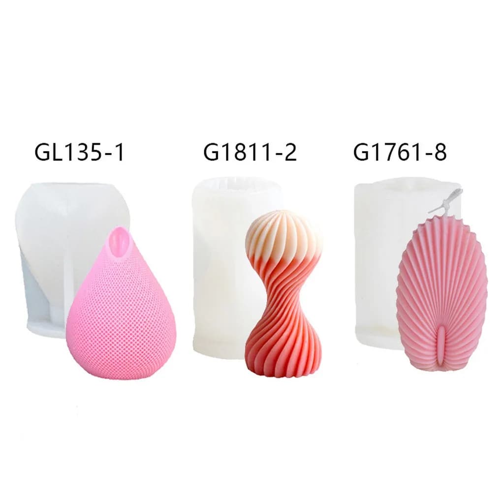 Geometric Candle Silicone Mold Abstract Spiral Twist Wave Soy Wax Mould for Candle Making Aesthetic Resin Gypsum Craft Tools