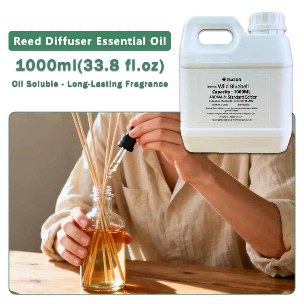 ESAEON Aromatic Essential Oils, For Reed Diffusers & Flameless Aromatherapy & Vine Diffuser, Wild Bluebell - 1000ML (33.8 fl.oz)