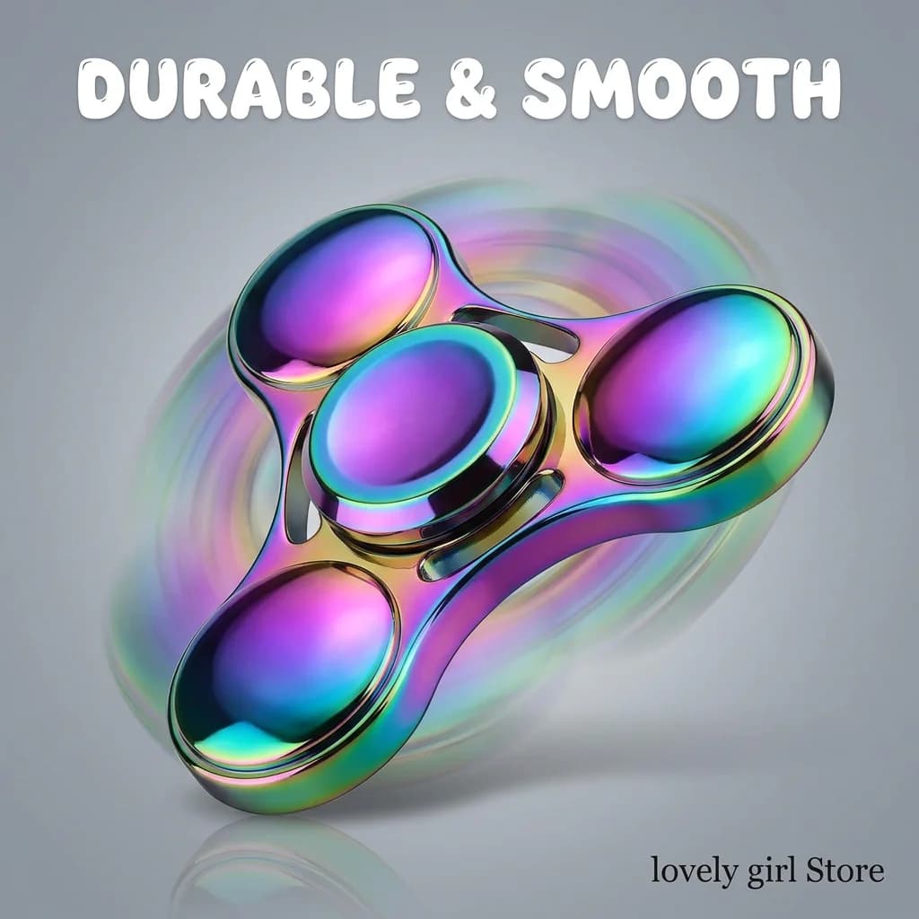 Nuovo Fidget Spinner UFO in Metallo Arcobaleno, Giroscopio Portatile a Lunga Durata, Giocattolo Antistress EDC, Regalo Sensoriale per Bambini, Adulti e Adolescenti