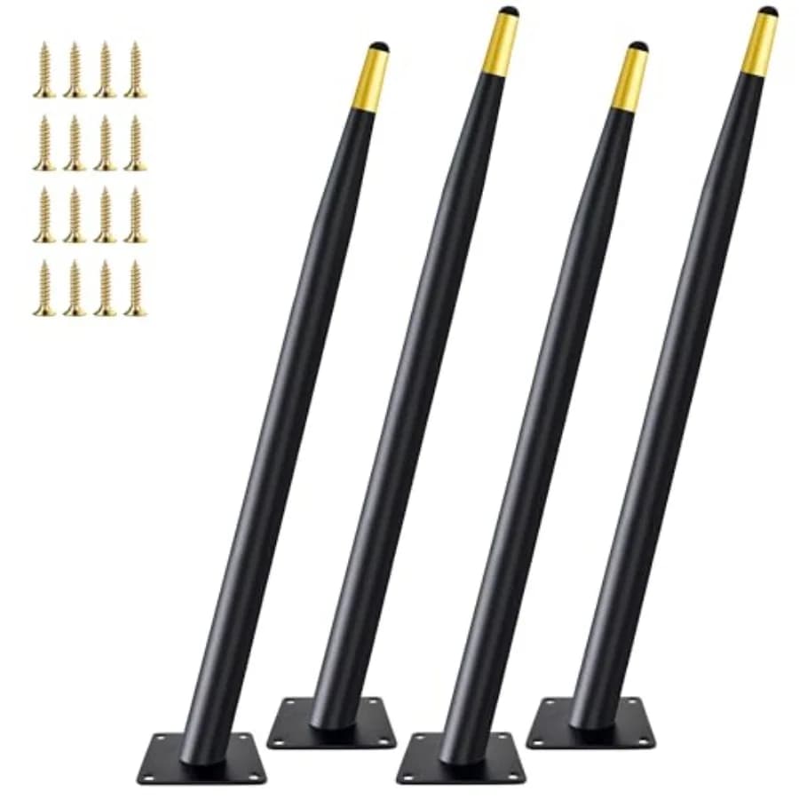 Set di 2 Gambe per Mobili in Metallo, Ricambi per Divani, Cassettiere, Supporti TV, Sedie, Comodini e Mobili in Stile Mid-Century