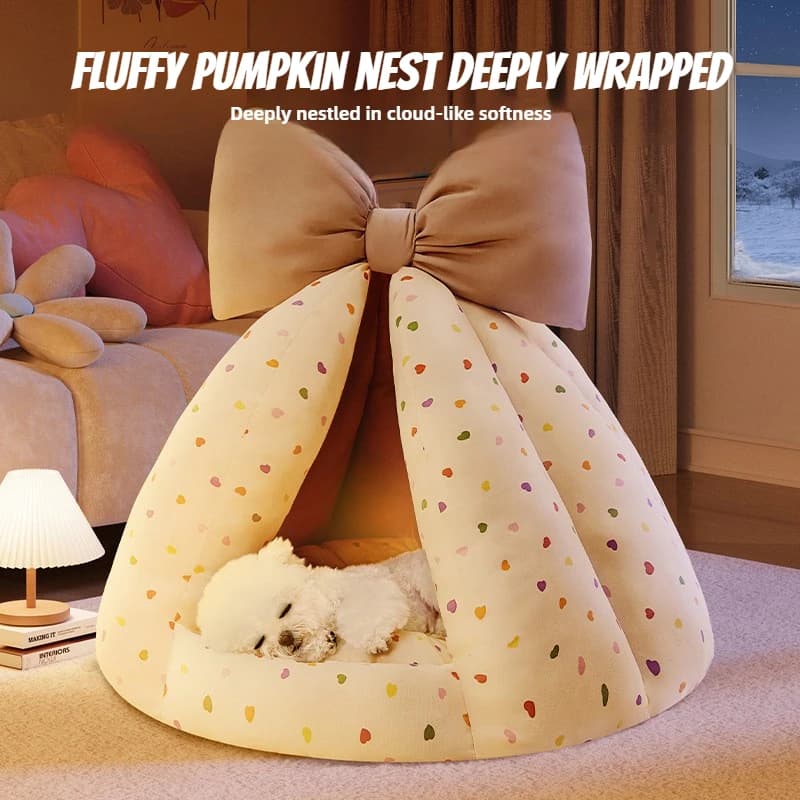 Cat nest universal in all seasons Closed cat bed Pet small dog kennel Autumn and winter cat house sleeping in winter