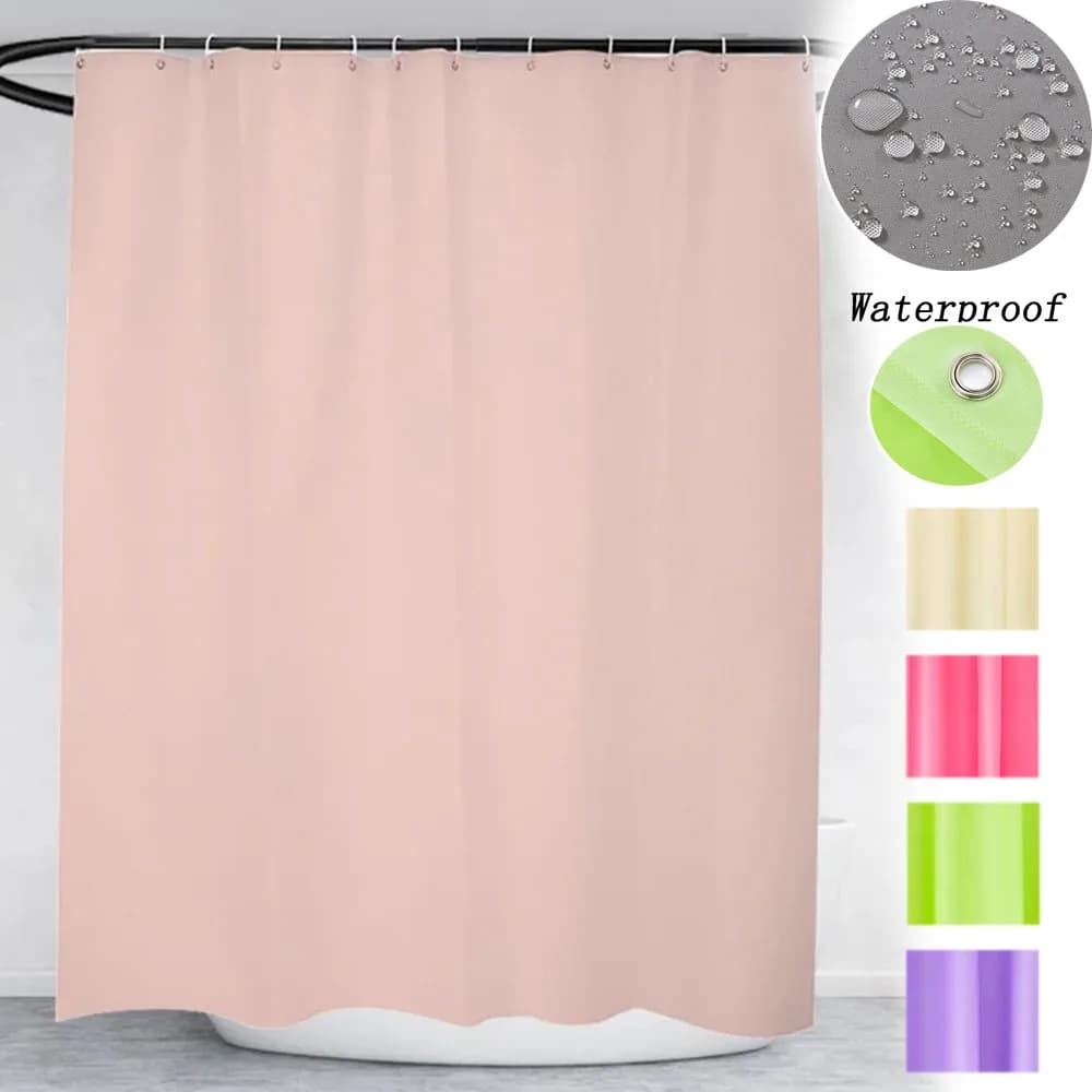 8 colori PEVA colore puro moderno semplice tinta unita impermeabile resistente al muffa tenda da doccia con ganci set tenda da doccia per la casa 1 pz