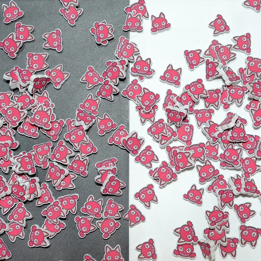 Fette di argilla calda polimerica da 500 g/lotto spruzza di coriandoli adorabili di gatto di Halloween per la creazione di artigianato, fai da te
