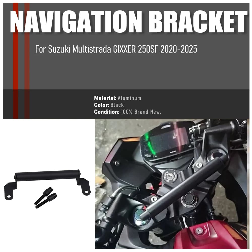 Supporto per Navigazione GPS e Smartphone per Moto Suzuki Multistrada GIXXER 250SF 2020-2025, Adattatore per Montaggio 250 SF
