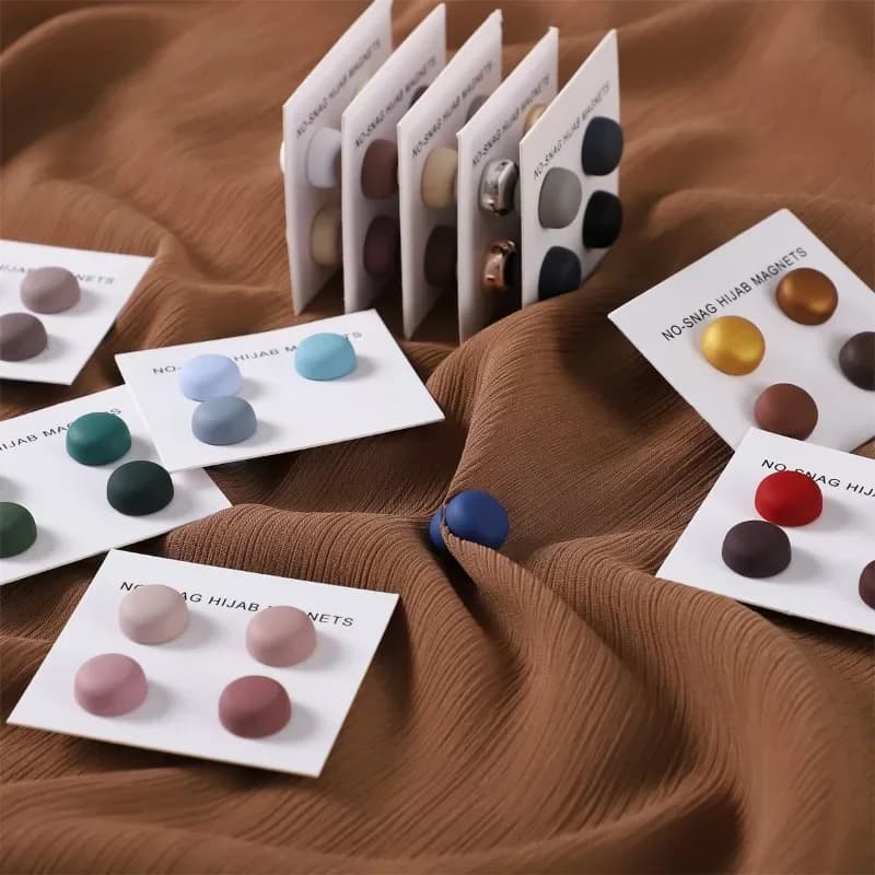 4 Pz/carta Magnete Opaco Spille Hijab Spilla Foulard Scialle Delle Donne Forte Bottone Magnetico Foulard Accessori Sciarpa Wrap All'ingrosso