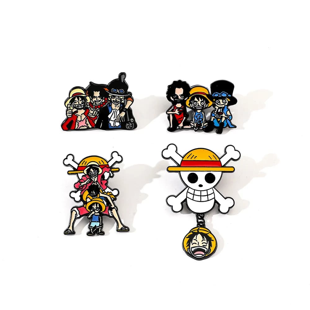 Spilla in metallo smaltato di Portgas D. Ace, personaggio dei cartoni animati, accessorio per abbigliamento e zaino, regalo