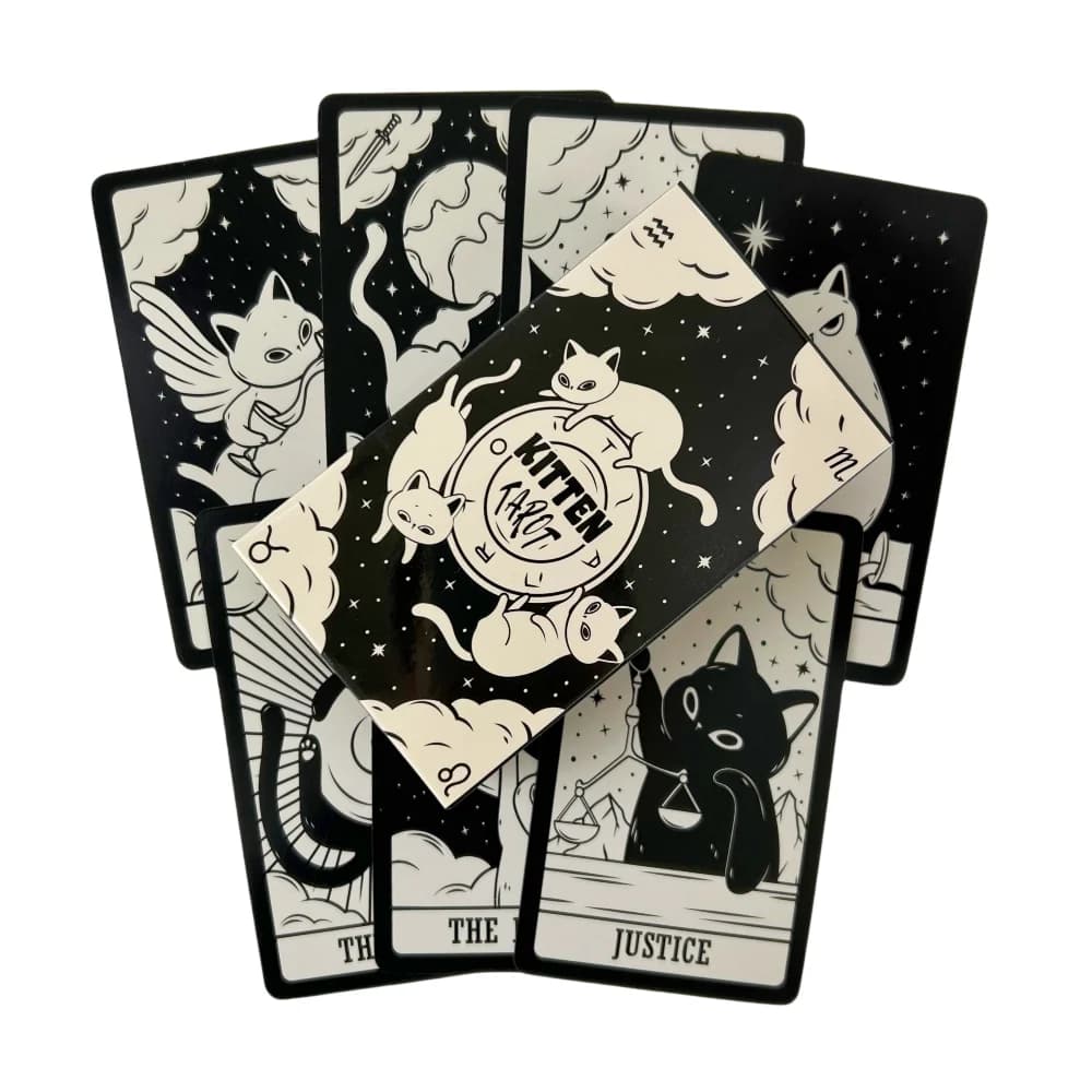 Gatti Gattino Tarocchi Mazzo di carte Gioco Mazzo di divinazione Versioni inglesi Edizione Oracle Gioco da tavolo Gioco da tavolo per la festa