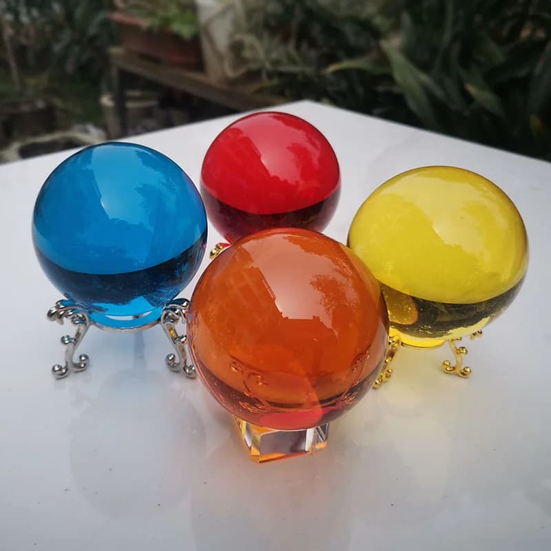 Crystal Ball Lensball Photography Glass Sphere Divination Fengshui Decorative Balls Home Decor Ornaments Creative Figurine Craft