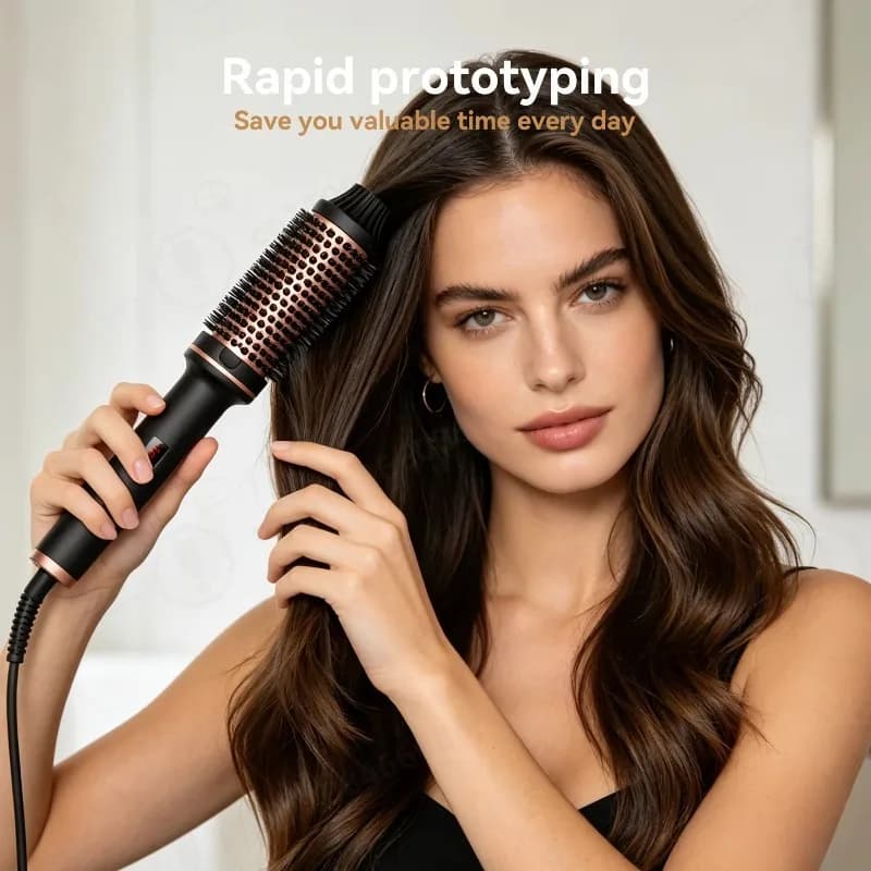 2-in-1 PTC Ceramic Heating Hot Comb, Electric Hair Straightening Brush with LED Digital Temperature Display