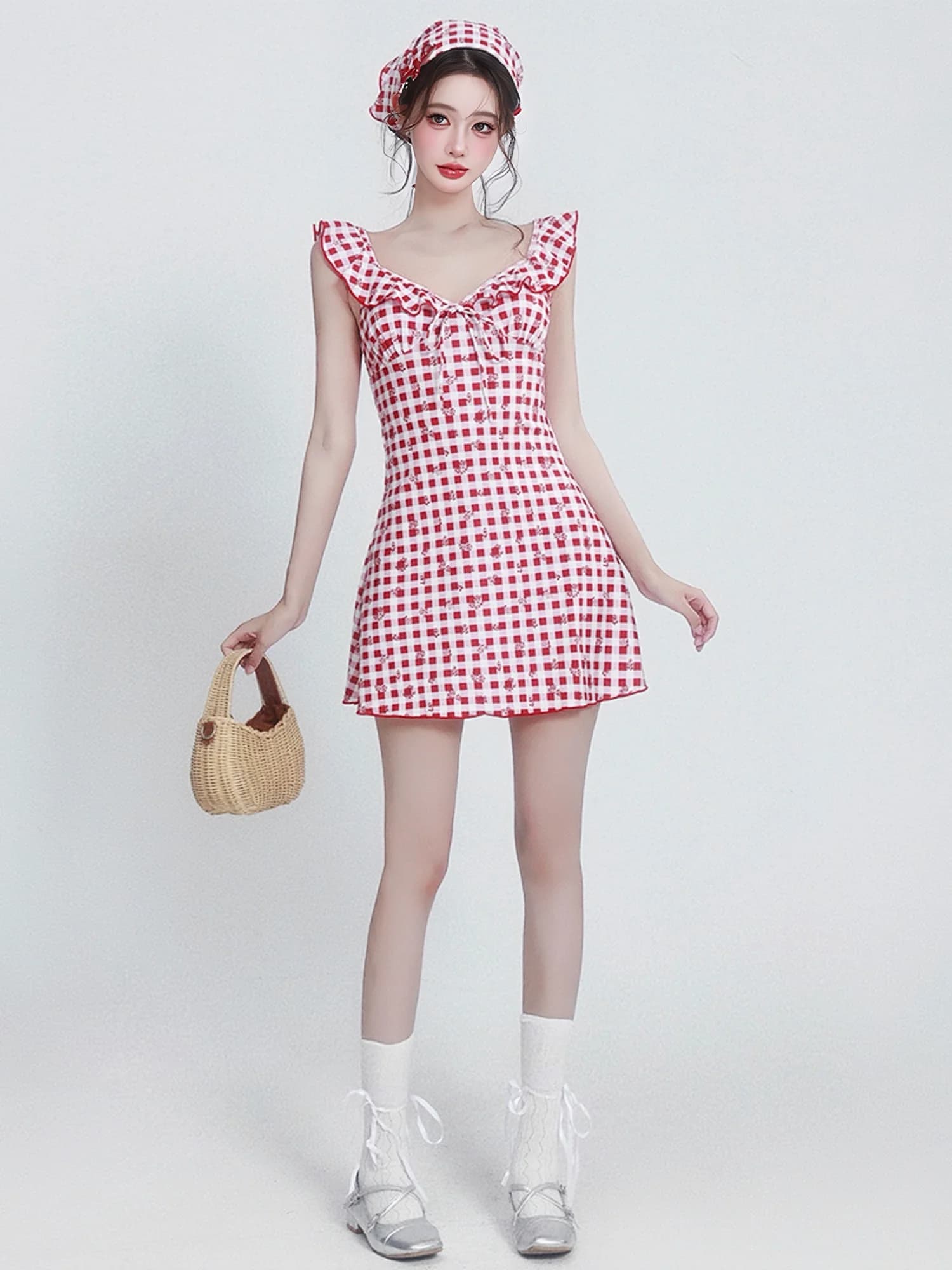 Nuovo Costume da Bagno Termico 2025 da Donna Pure Desire a Quadri con Gonna Modellante e Coprente