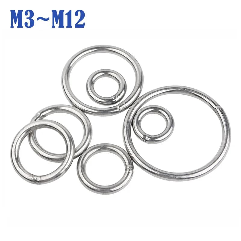 M3-M12 304 A2 Anelli circolari in acciaio inossidabile Soldati solidi O Ring Anello in ferro Anello per animali domestici Rete da pesca Tirare anelli rotondi Gancio