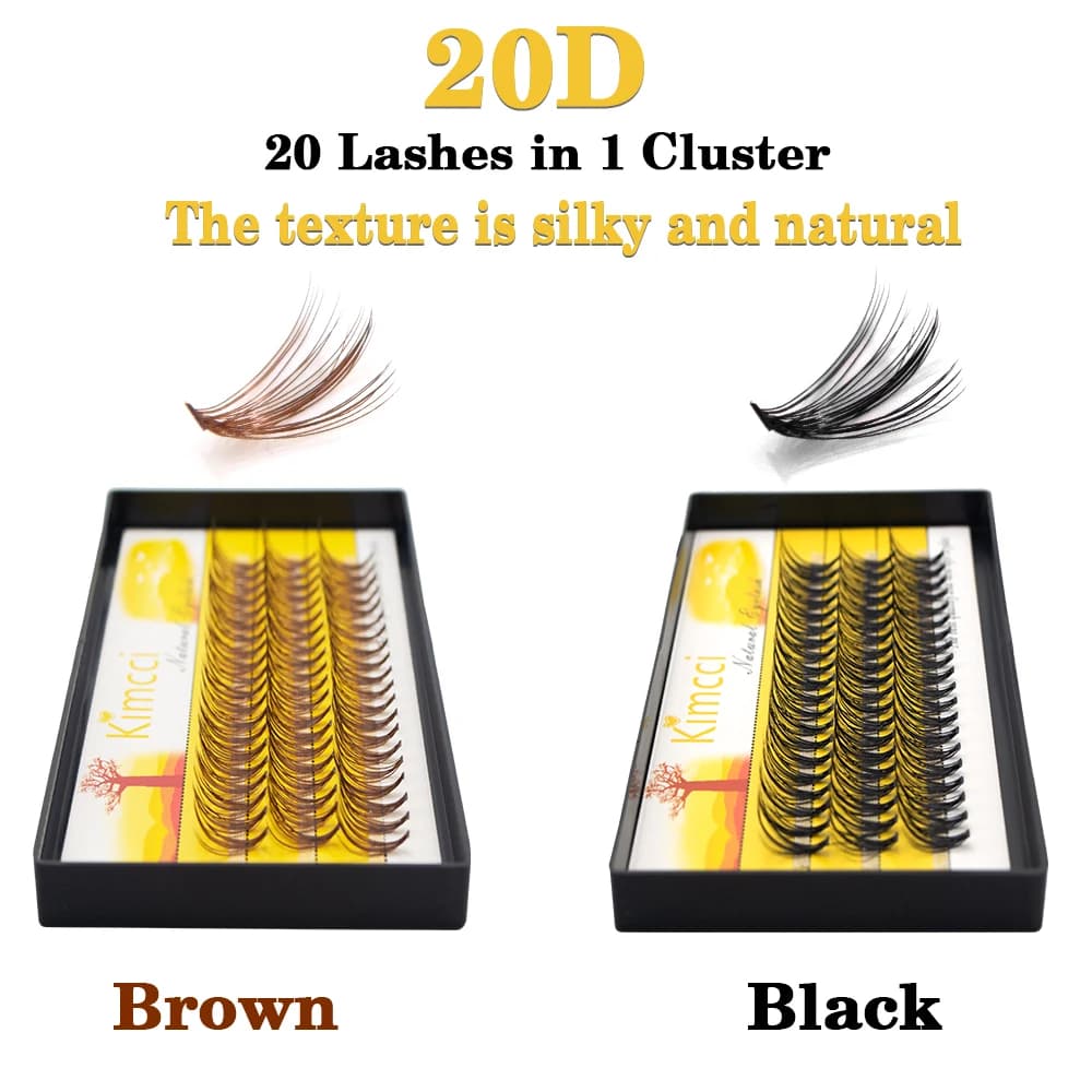 Super Bundles 3D visone estensione ciglia individuali False 20D marrone/nero Volume Cluster ciglia naturali finto trucco ciglia