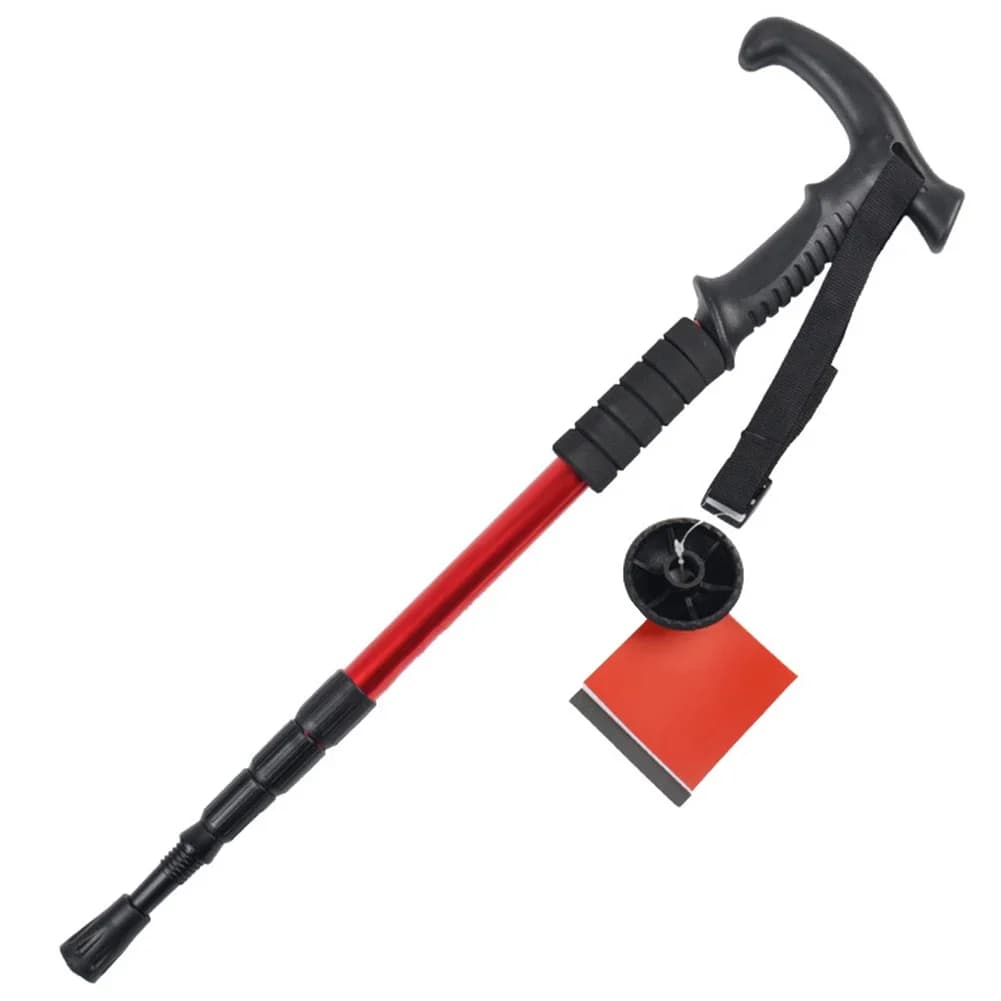 1pc bastone da passeggio pieghevole in plastica in lega di alluminio bastone da passeggio con stampella telescopica escursionismo escursione bastone da trekking bastoni antiurto antiscivolo