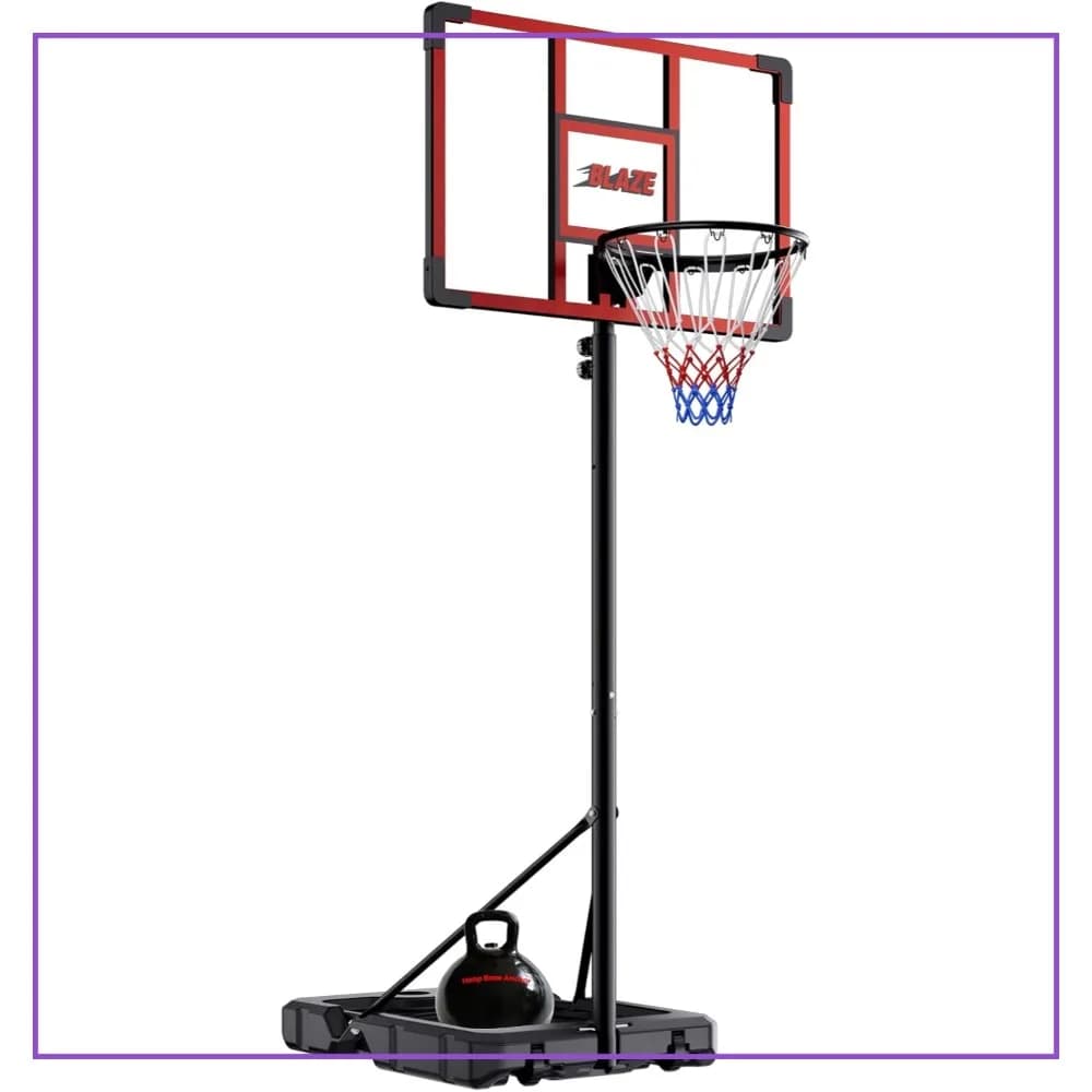Canestro da Basket Portatile Regolabile 4.1-8.5FT per Bambini e Adolescenti da Giardino