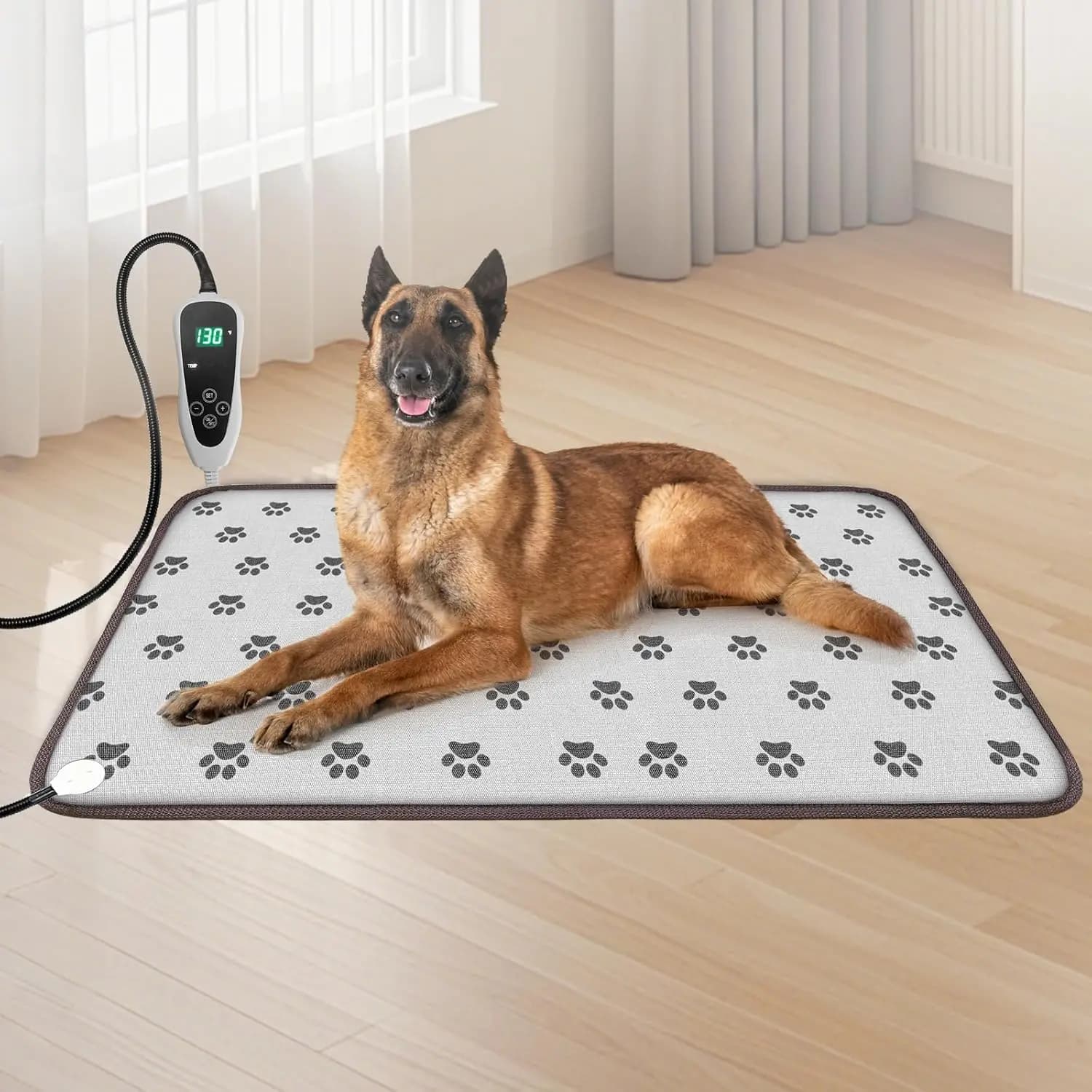 Tappetino riscaldante per cani di grandi dimensioni con termostato intelligente, impermeabile e sicuro per animali domestici, certificato UL