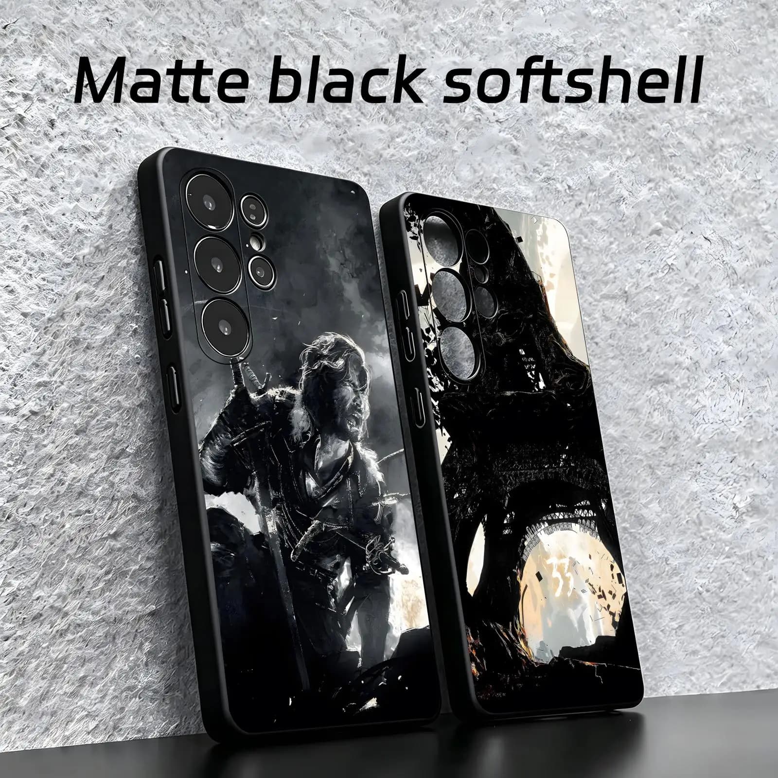 Cover antiurto nera morbida Clair Obscur Expedition 33 per Samsung S26 S25 S24 S23 S22 S21 S20 Ultra Note20