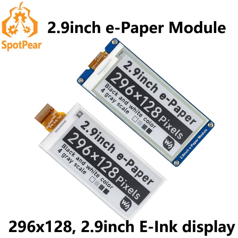 Opzione del modulo display E-Paper da 2,9 pollici 296x128 Per Raspberry Pi / Jetson Nano