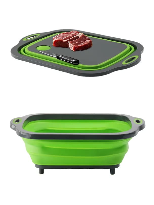 Multifunction basket Foldable: Kitchen sink, Cutlery and Container for BBQ Preparation