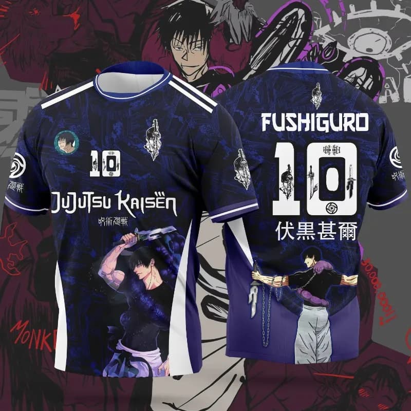 2026 Japan Anime Jujutsu Kaisen Jersey Rin Itoshi Summer Men's Women's Soccer Shirt Casual Sports T-Shirt Causal Football Jersey