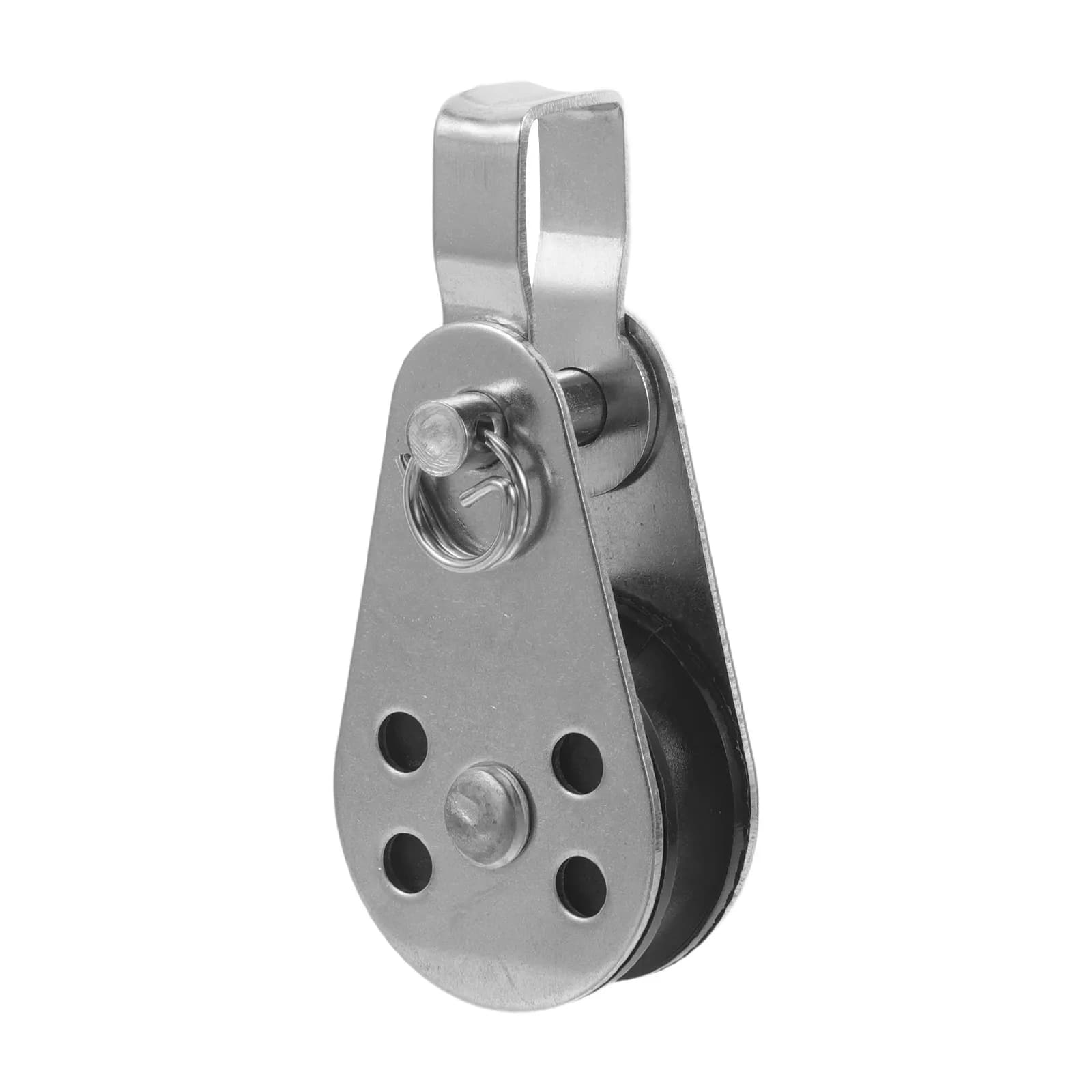 Stainless Steel Pulley Block Small Single Swivel Rope Pulley Hanging Wire Towing Wheel for Boat Rigging Lifting Crane Marine