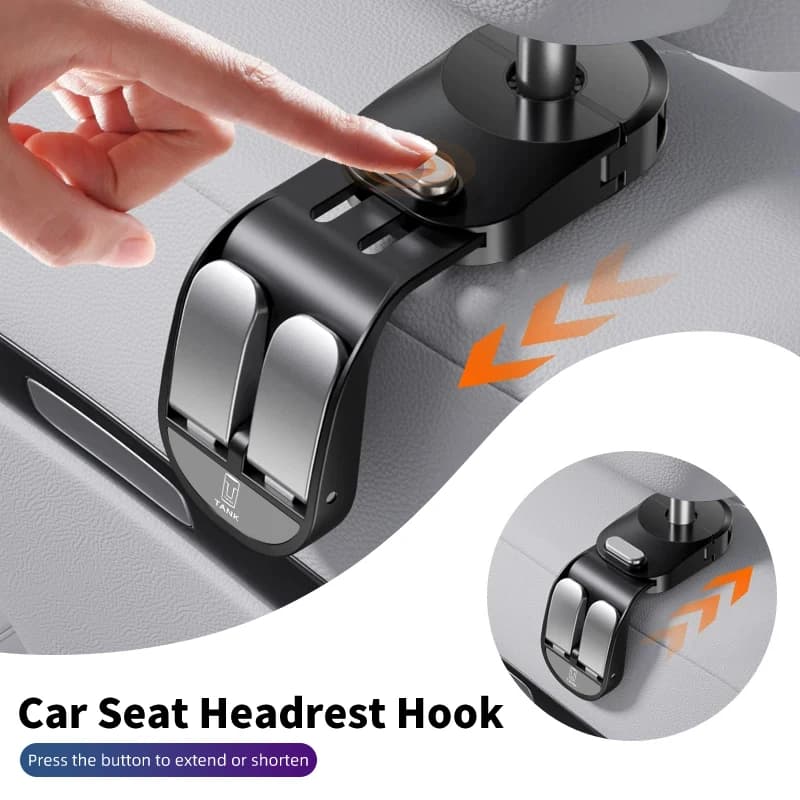 Car Retractable Double Hook Seat Back Storage Hanger Organizer Auto Accessories For Tank 500 Macchiato Coffee 01 02 2021