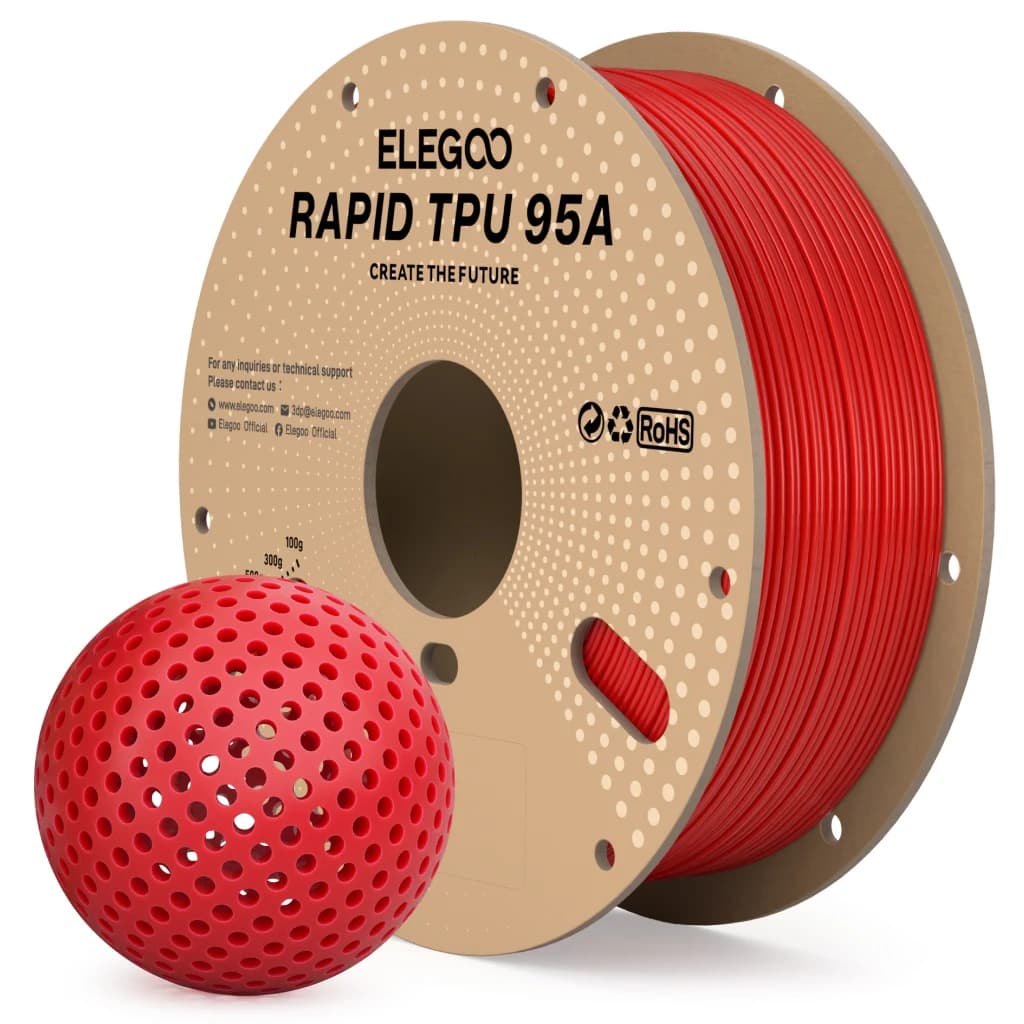 Filamento ELEGOO Rapid TPU 95A 1.75mm Rosso/Nero/Bianco per UE, USA, DE