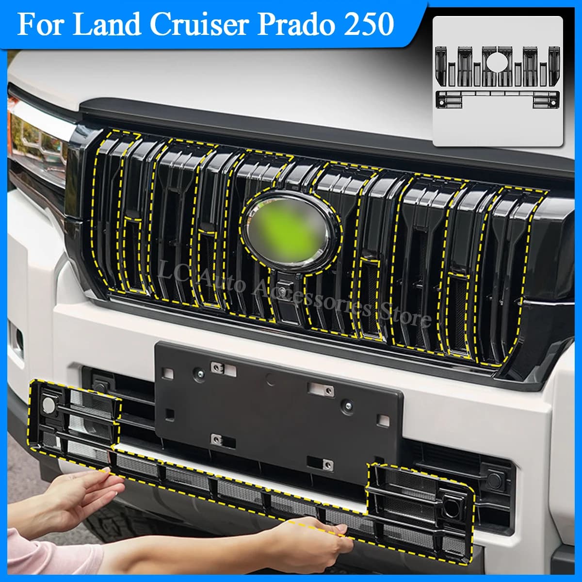Clip-On Bug Screen For Toyota Land Cruiser 250 Prado LC250 2024-2025 VX Grille Guard Protector
