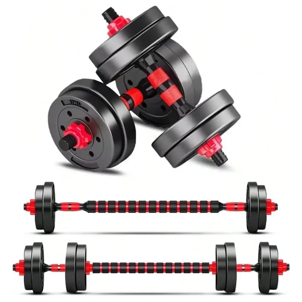 Set di manubri, manubri da 22 libbre, set di manubri 3 in 1 utilizzabili come bilanciere, manubri, supporti per flessioni, attrezzatura per esercizi a casa e in palestra