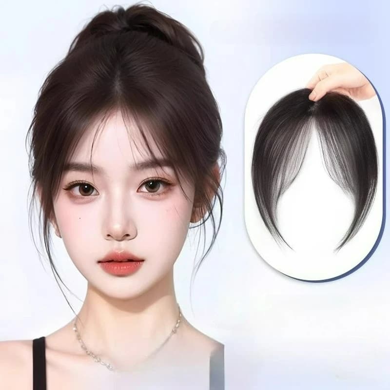 Frangia per capelli umani ultraleggera Reissue sulla fronte ONE Clip nelle estensioni dei capelli Parrucchino con frangia invisibile naturale per ragazze e donne
