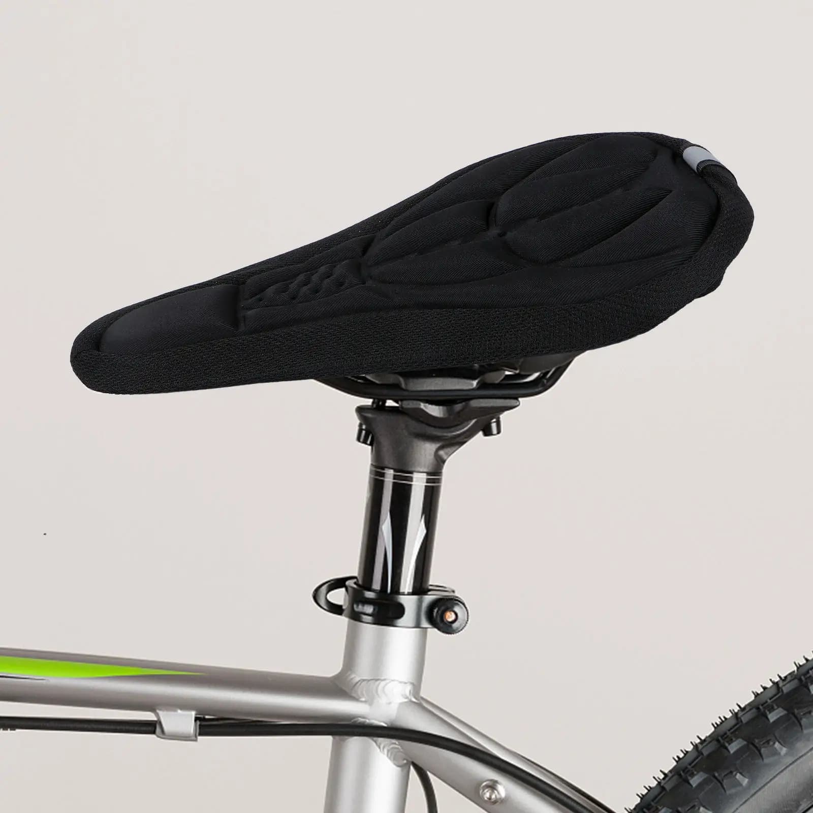 Coprisella Bici Ergonomico 3D in Gel Nero, Comodo e Traspirante, Antiscivolo con Coulisse per Bici da Strada