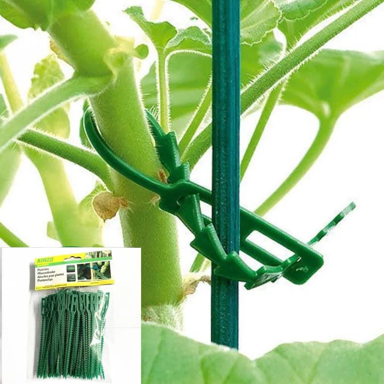 20/50/100pcs Reusable Adjustable Garden Cable Ties, Heavy-Duty Plastic Plant Support Fasteners, Durable, Flexible, Outdoor Use