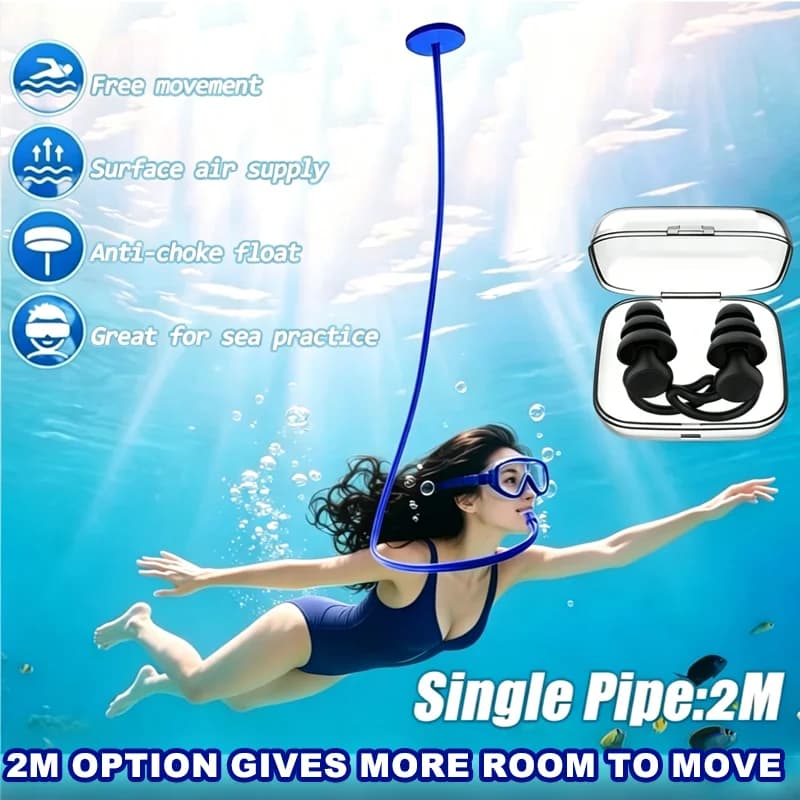 Full Dry Snorkel Tube Silicone Anti Choking Water Single Tube Foldable Snorkeling Breathing Tube for Swimming Diving Travel