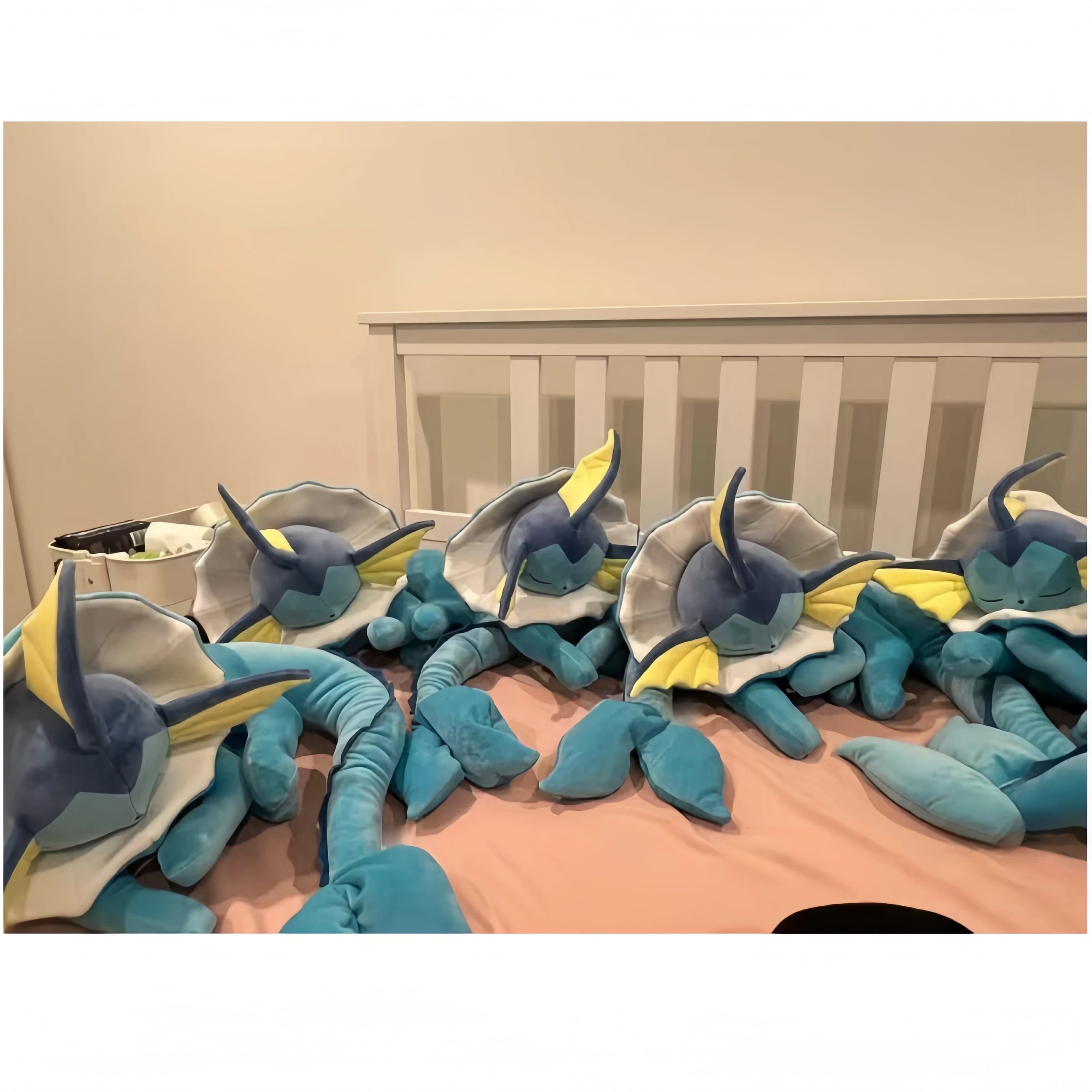 Peluche Pokemon Evoli Sleepy Eevee Family, Pikachu Morbido, Vaporeon, Giocattoli Imbottiti, Decorazioni per la Casa, Regalo di Natale per Bambini
